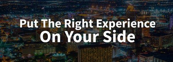 Villa & White LLP Banner - "Put the Right Experience on Your Side"