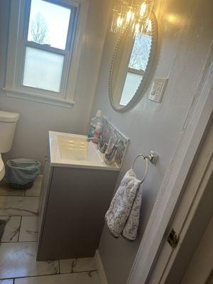 Bathroom remodel before & after