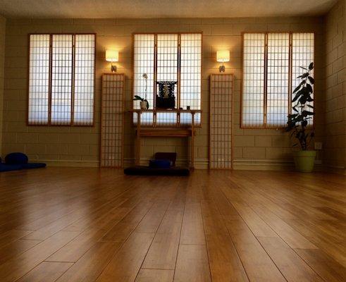 This is the Zendo or meditation hall at the Maria Kannon Zen Center