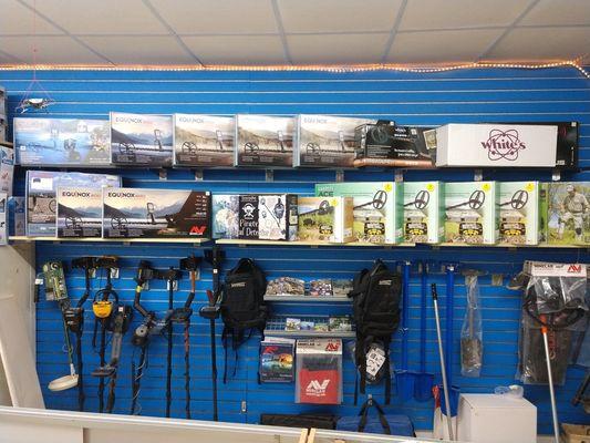 Garrett Minelab whites and fisher are some of the popular brands you will find here