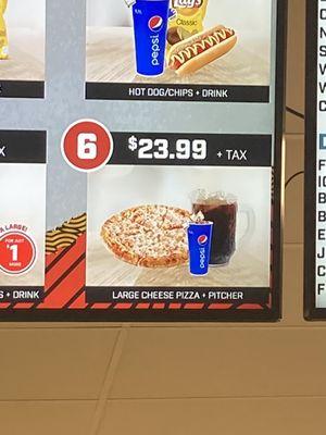 It clearly shows pizza and soda combo!!