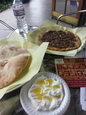 Kafta Flatbread and labneh