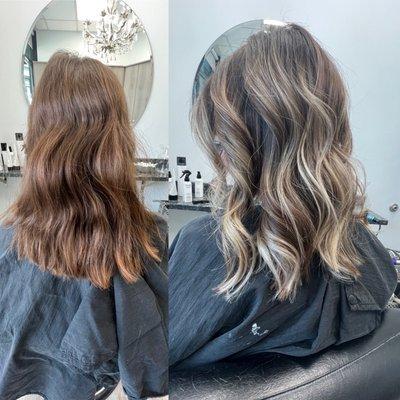 Before and after-Balayage