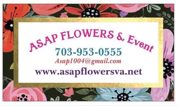 Call Leanna for all your floral matter. Asapflowersfb.com for new website