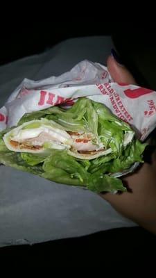 Club Lulu unwhich(lettuce wrapped) Added provolone and avacado. :)