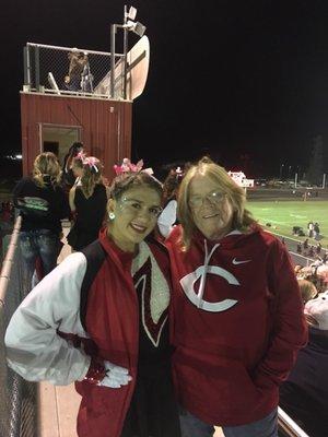 Drill team at a Friday night football game