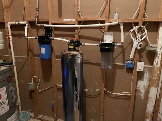 Salt, free water softener systems