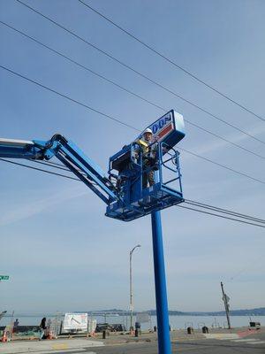 OHM repaired the Blue Moon Burgers sign in West Seattle.