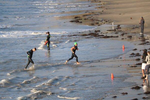 One of my clients completing his section of the Santa Cruz Ironman Race.