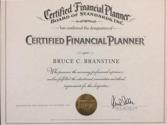 CFP® CERTIFICATE-Bruce C. Branstine