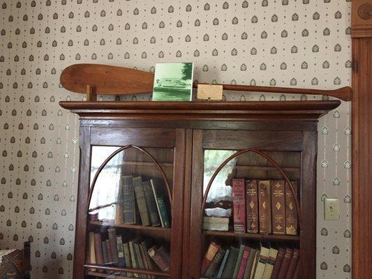 Sterling built a canoe in the living room!  This is the paddle that he also made.