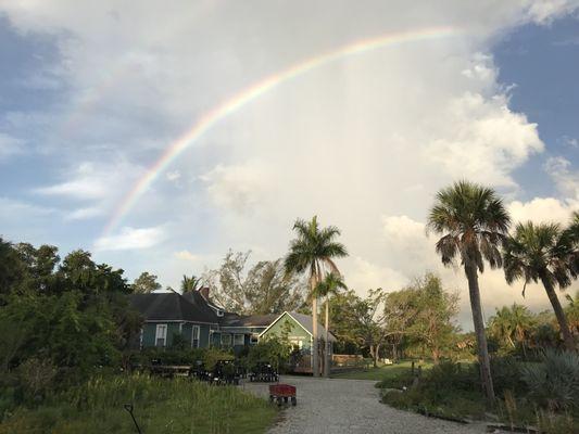 A rainbow over the garden center!