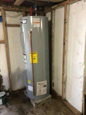 Electric water heater installation