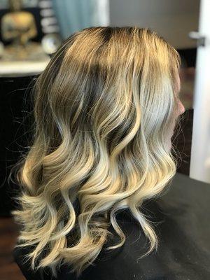 Balayage and foil highlights