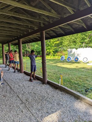 Scouts at the Archery range.