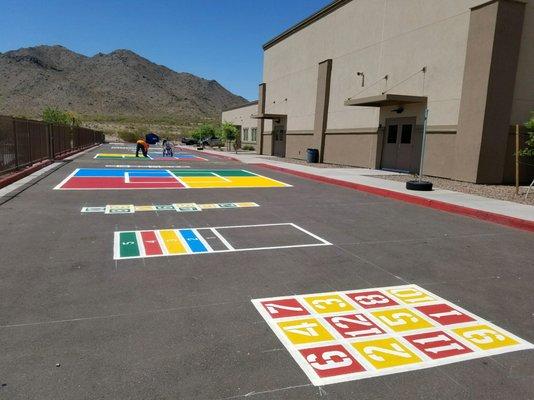 Odyssey Academy "Peaceful Playground" Striping Project, June 2017