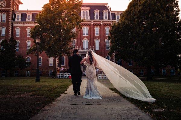 Wedding on the Old Main Lawn at the University of Arkansas