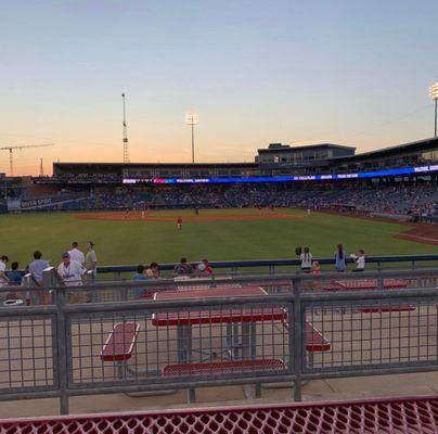 Sunset and baseball is a great mix