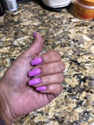 Rebase with gel purple polish