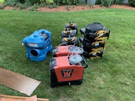 Just finishing up drying a wet basement