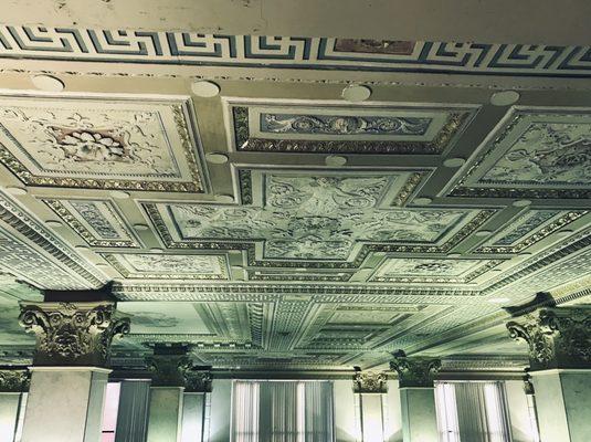 The gorgeous ceilings inside.