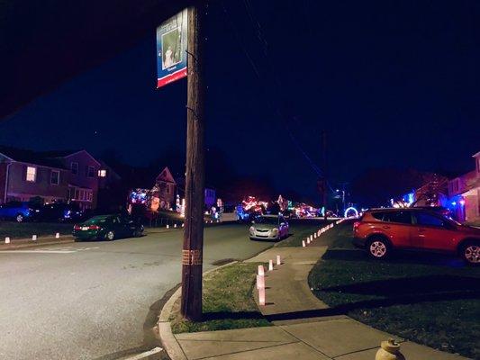 Brookhaven Borough -- Chandler Drive holiday lights, with neighborhood lanterns