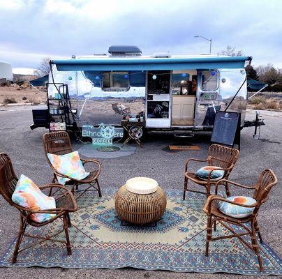 Seating area, coffee trailer