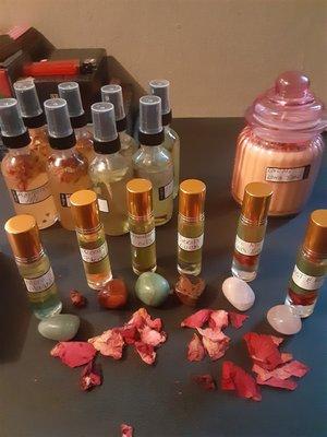 Get your spiritual products mist sprays, candles and oils also herbs