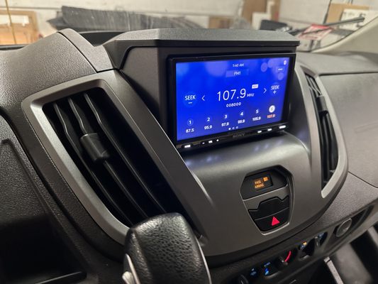 Sony Apple CarPlay / Android Auto touchscreen installed in this Ford Transit