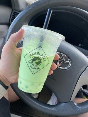 Honeydew with popping boba