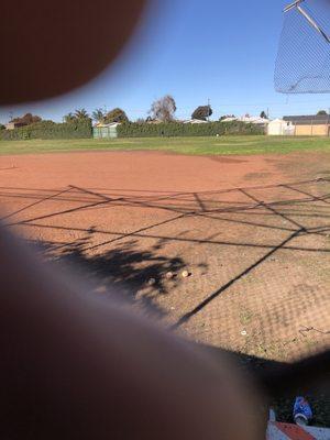 Softball field with soccer field