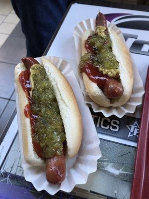 My friends hot dog's with sauerkraut