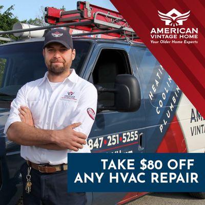 Save $80 On Any HVAC Repair For A Limited Time!