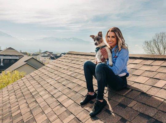 Owner - Jen and our Office pup Cash!