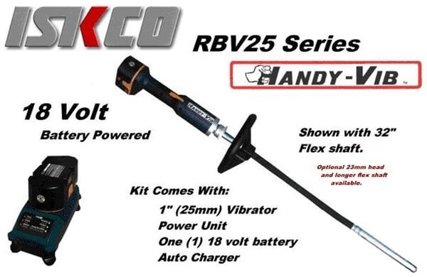 The All New RBV25 Series. Available in 32" or 46" shaft lengths. http://shop.clarkconcreteforms.com/ISKCO-Handy-Vib-Concrete-Vibrators_c391.