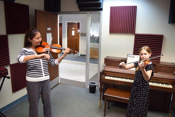 Our instructor Ella Weiss with her student.