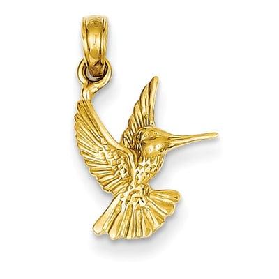 14K Yellow Gold Hummingbird Pendant