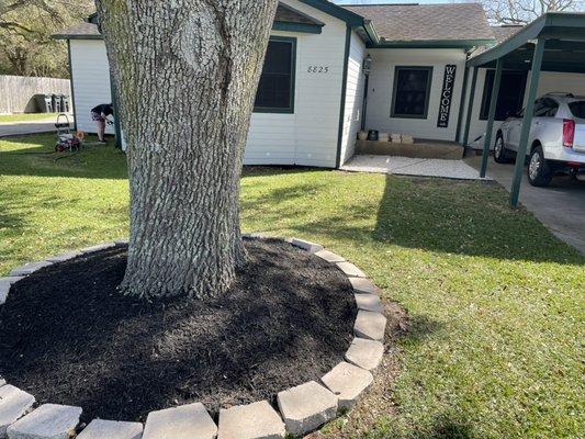 To much shade leaving mud when it rains? No problem! 1" limestone rock is great for drainage while proving a clean crisp look to your home.