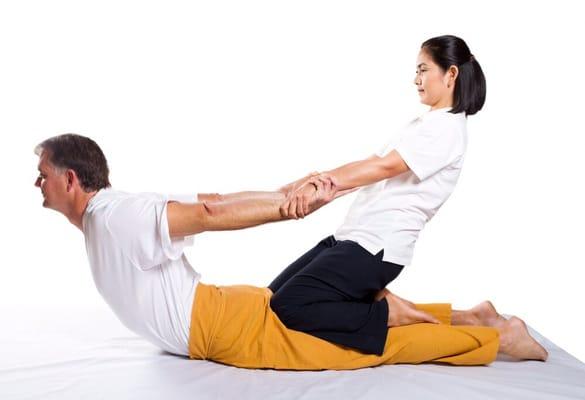 Thai yoga massage or lazy yoga