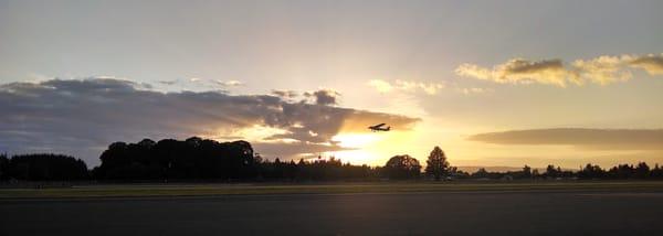 Sunset take off at the Albany Airport