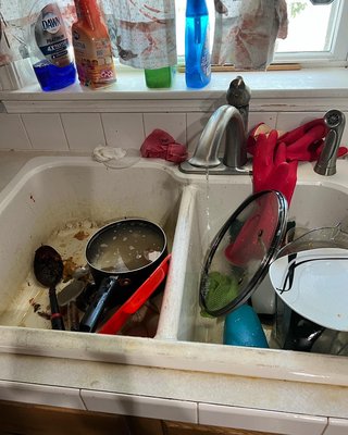 Before of a sink with dishes