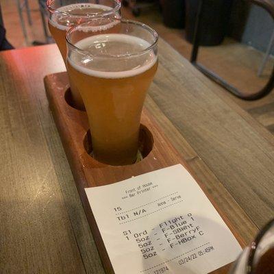 Beer flights.