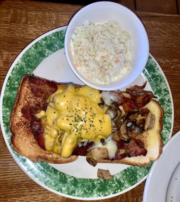 Smothered Chicken Breast Sandwich with Coleslaw