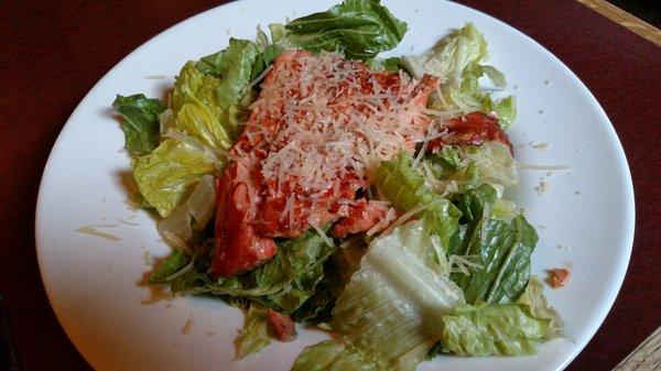 Salmon Caesar salad. Really delicious!