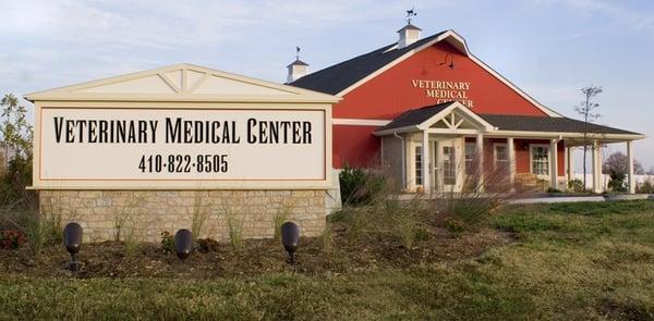 Front of building and entrance sign