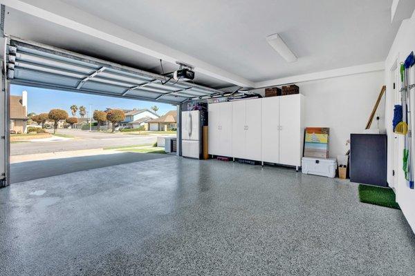 Epoxy coated garage flooring