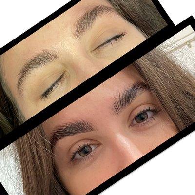 Eyebrow lamination and tint