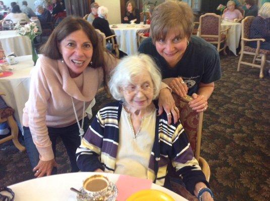 Families gather in May to enjoy an old fashioned tea party complete with cookies and antique tea cups.