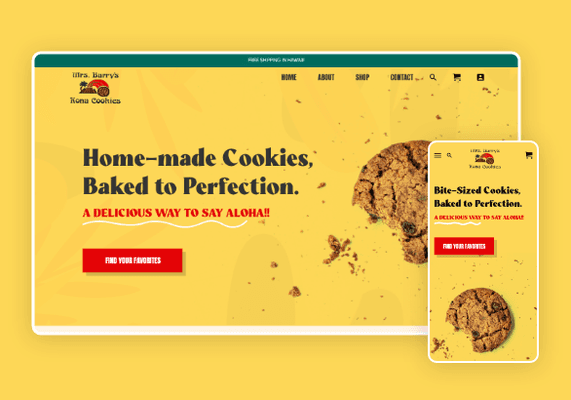 Web Design - Hawaiian cookie Brand 
 
 https://konacookies.com