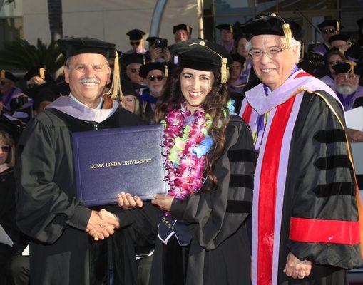 Lawrence Kaban, DDS and his daughter, Kelly Kaban, DDS, at Loma Linda School of Dentistry Commencement in 2017.